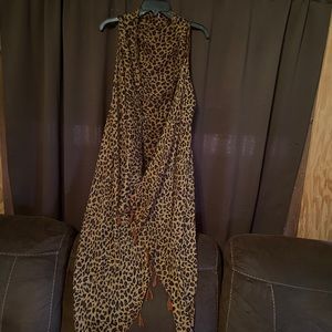 Leopard print tank cardigan